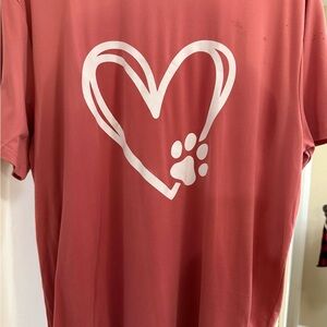 Heart and Paw Print Dog Shirt 🐕 - Pink/peach